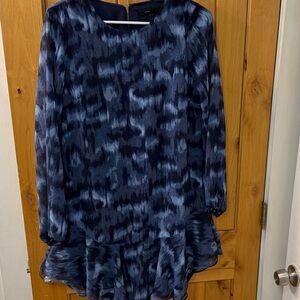 BCBGMaxAzria Blue Patterned Dress